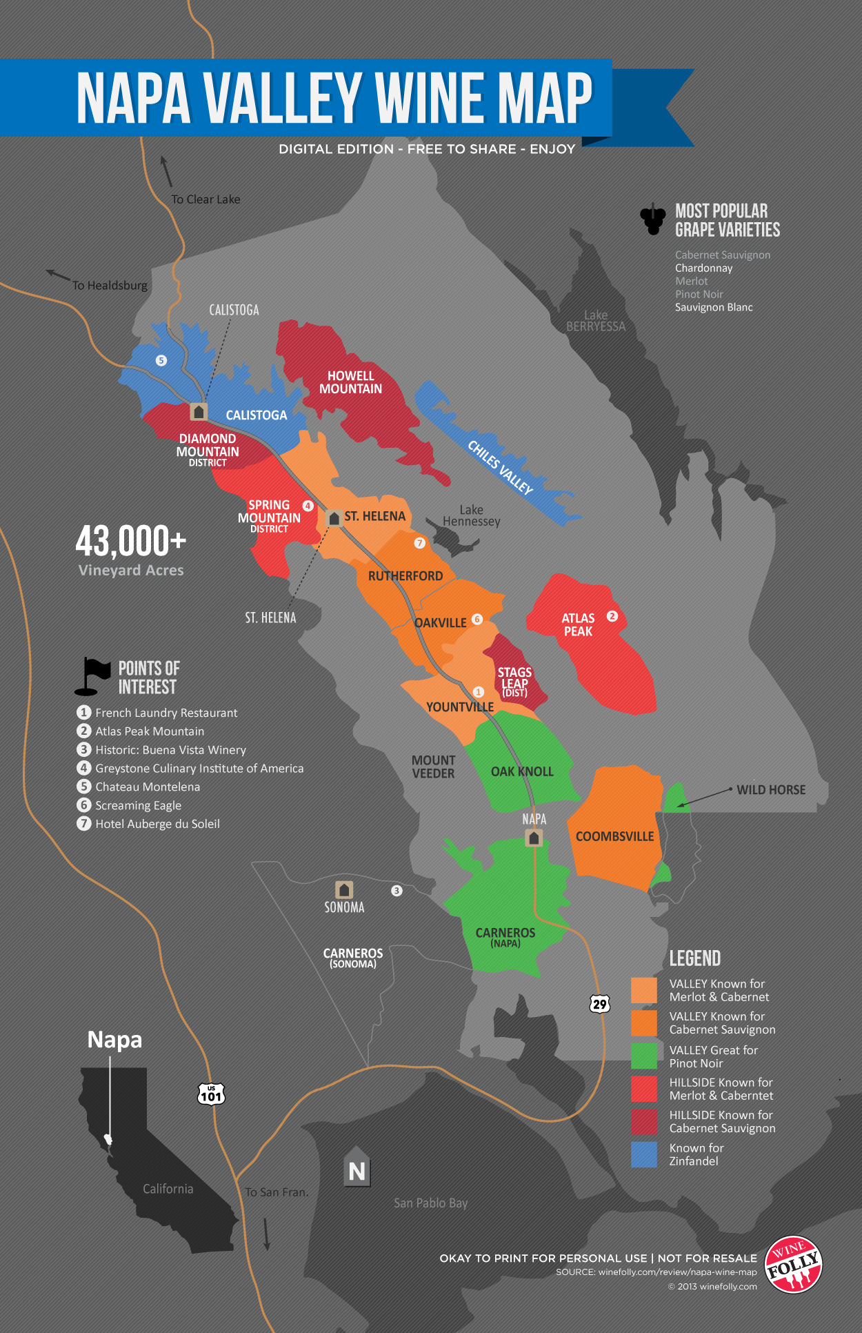 Wine Folly Napa Map