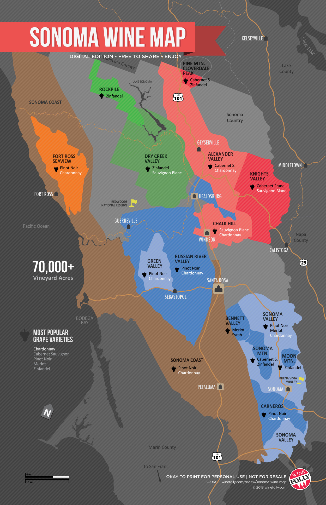 Wine Folly Napa Map